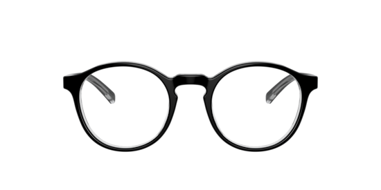GK2005 Glasses.com Shiny Top Black On Transparent