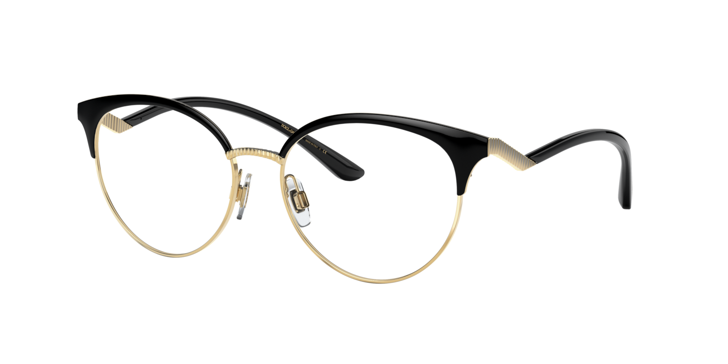 Dolce & Gabbana DG1337 Gold/Black Eyeglasses | Glasses.com® | Free Shipping