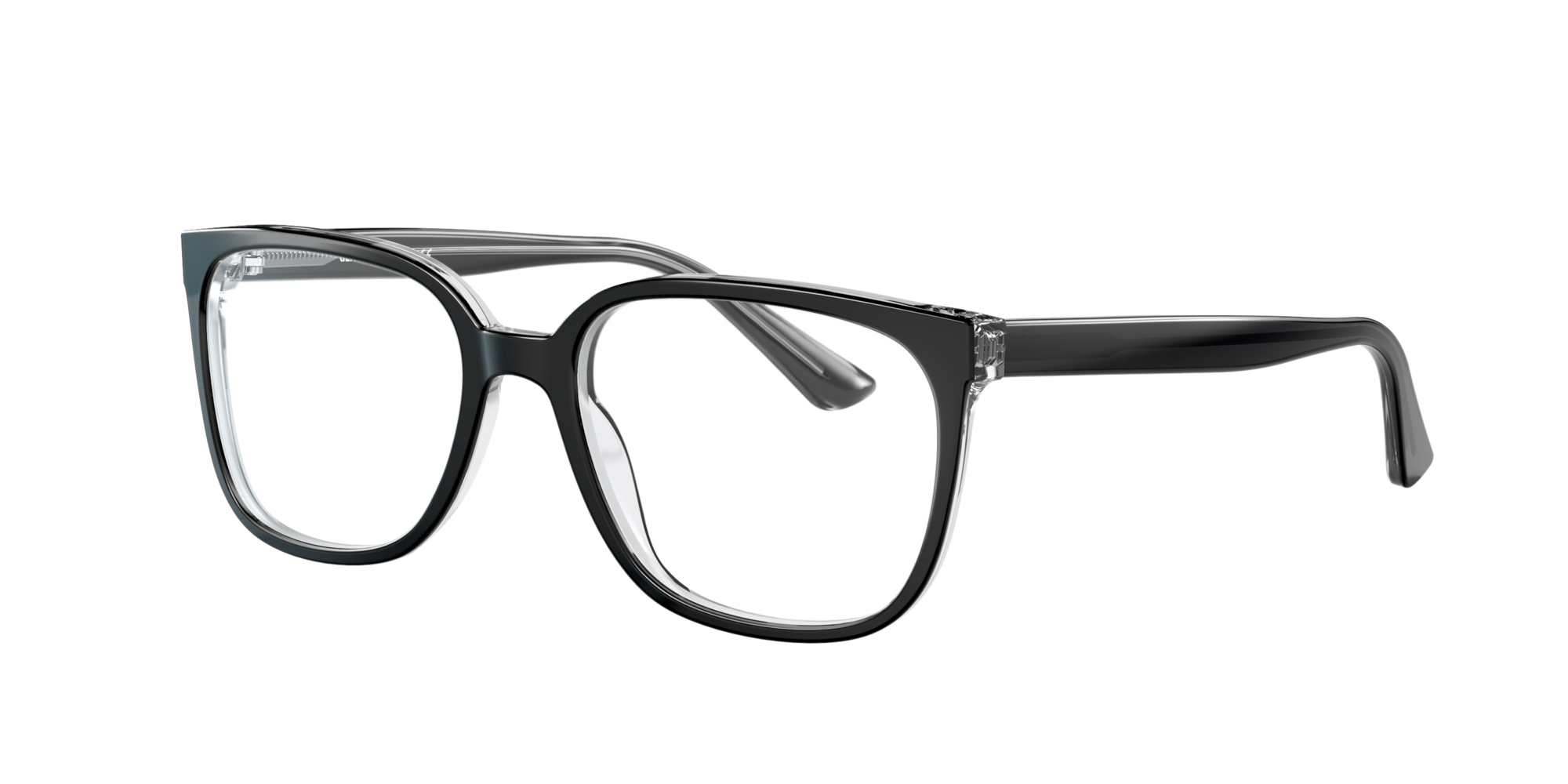 GK2002 Shiny Top Black On Trasparent Eyeglasses Glasses