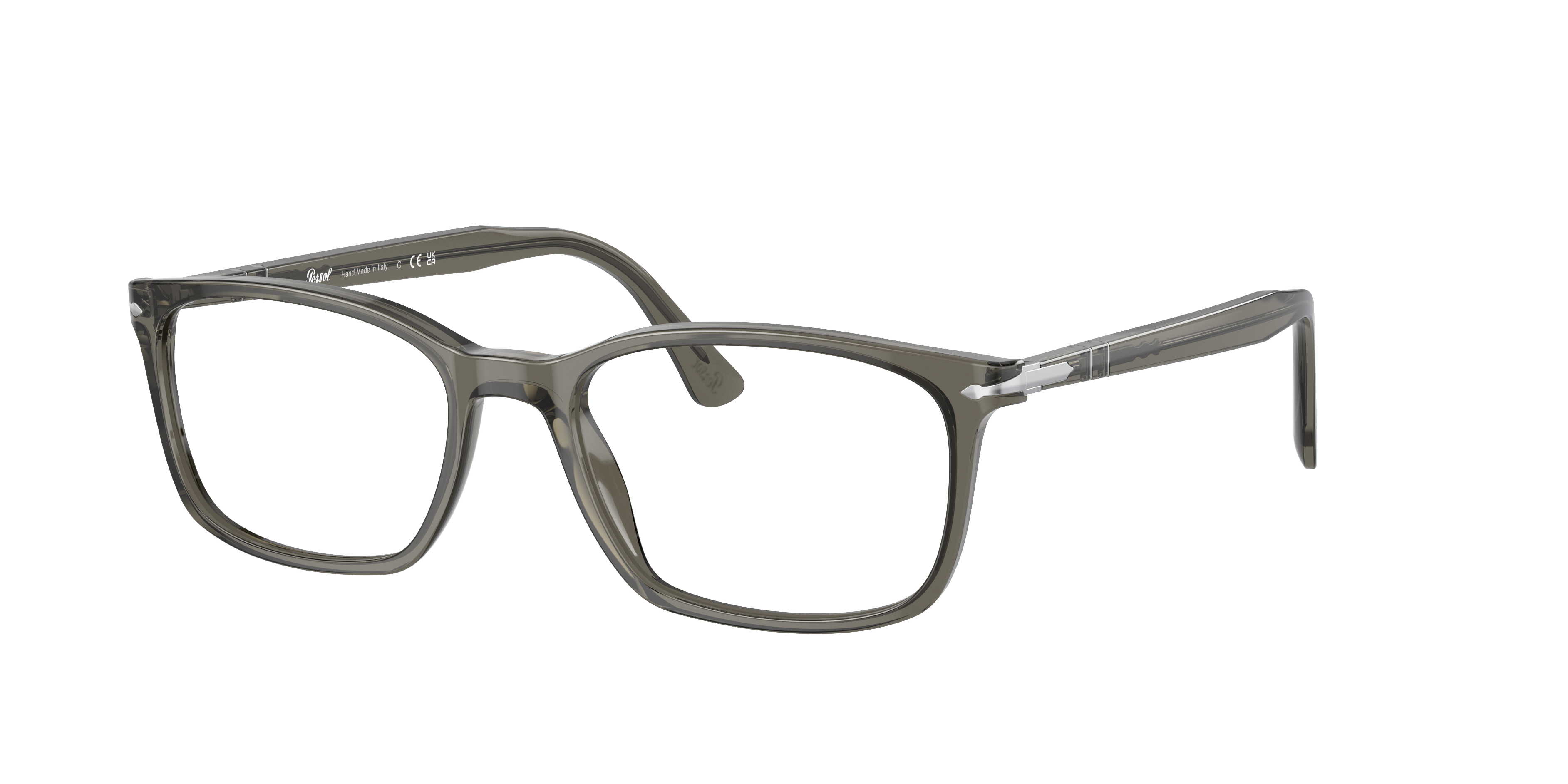 Persol PO3189V Transparent Grey Eyeglasses | Glasses.com® | Free Shipping