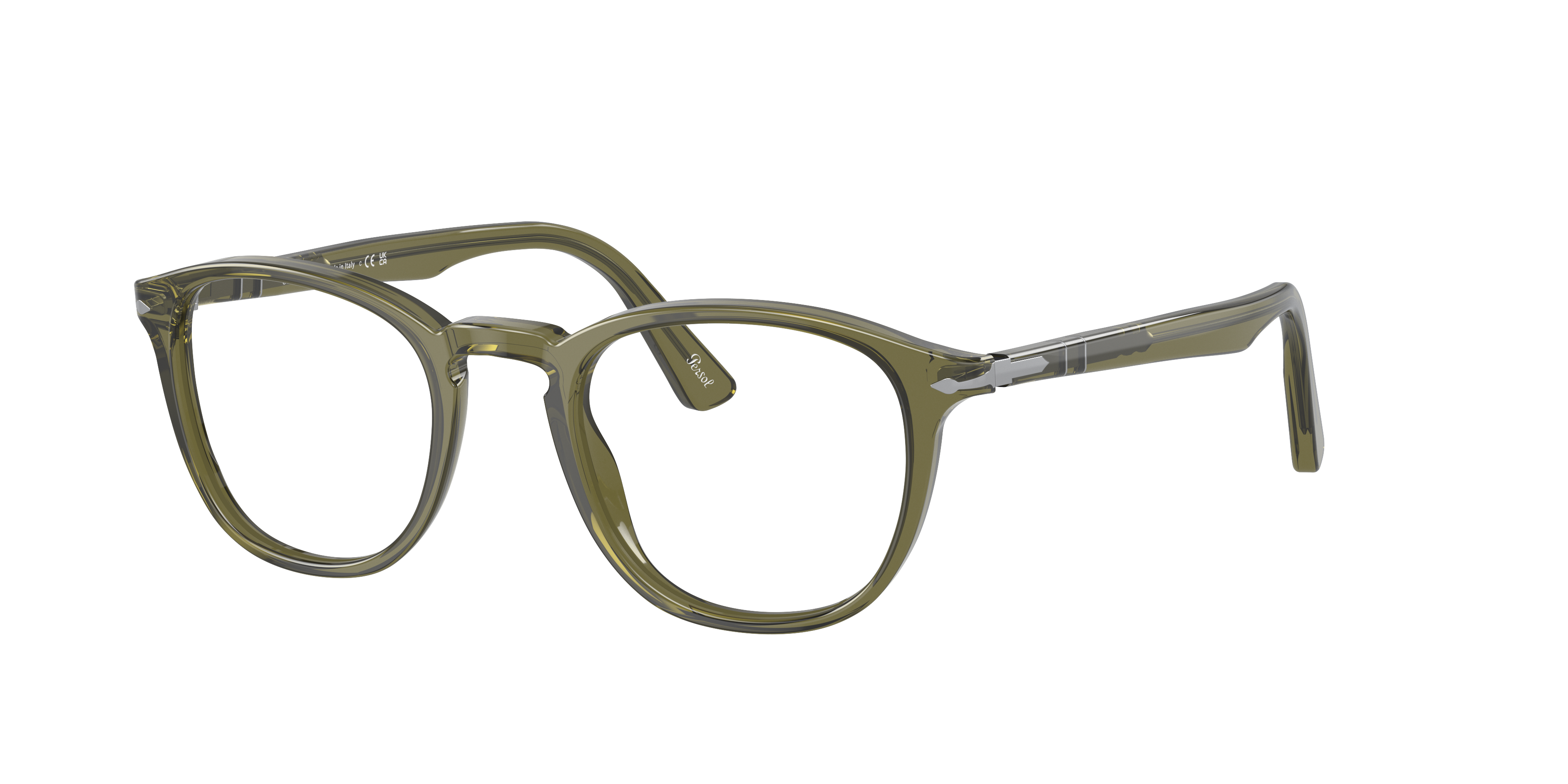 Persol PO3143V Olive Green Transparent Eyeglasses | Glasses.com® | Free ...