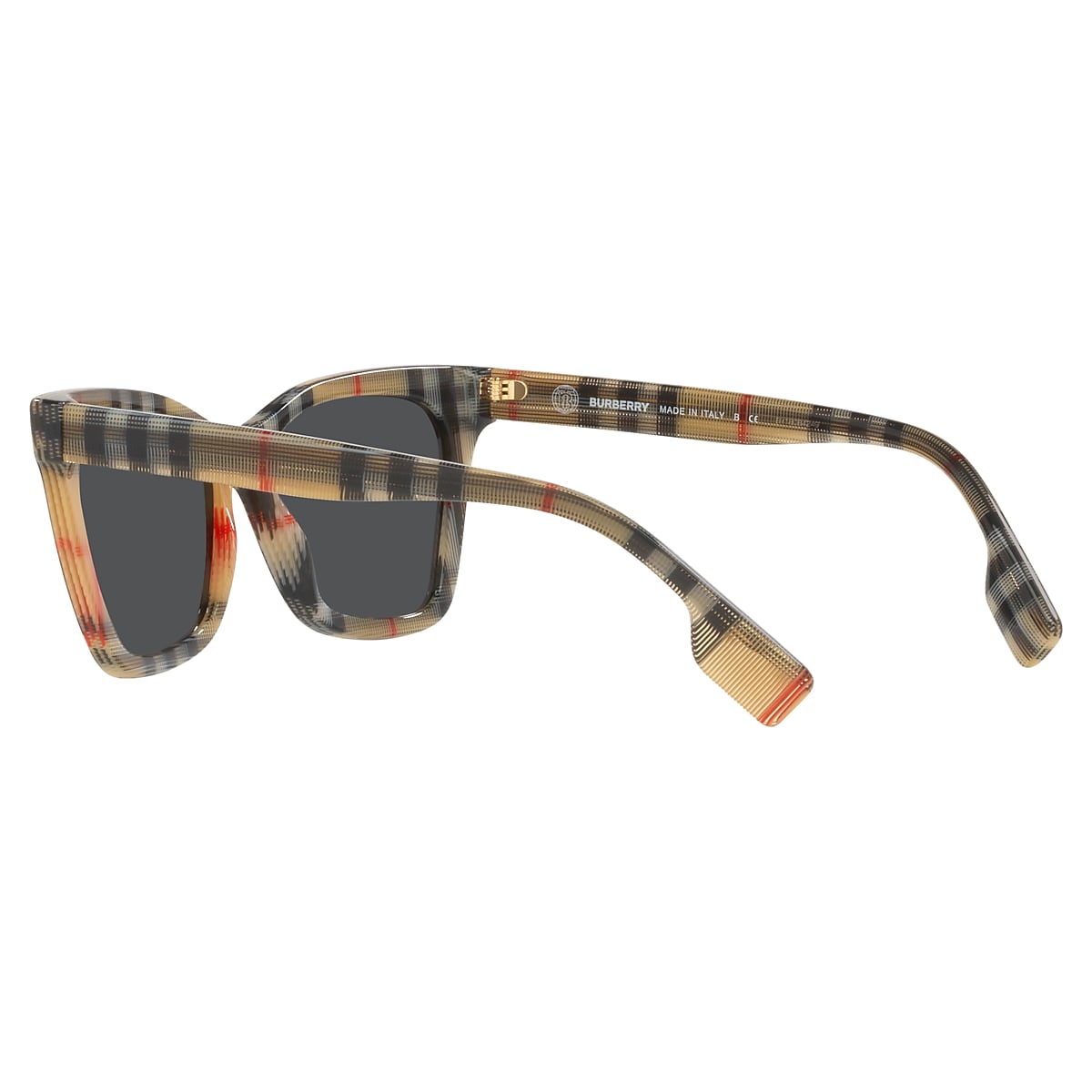 Vintage check detail hot sale square frame sunglasses