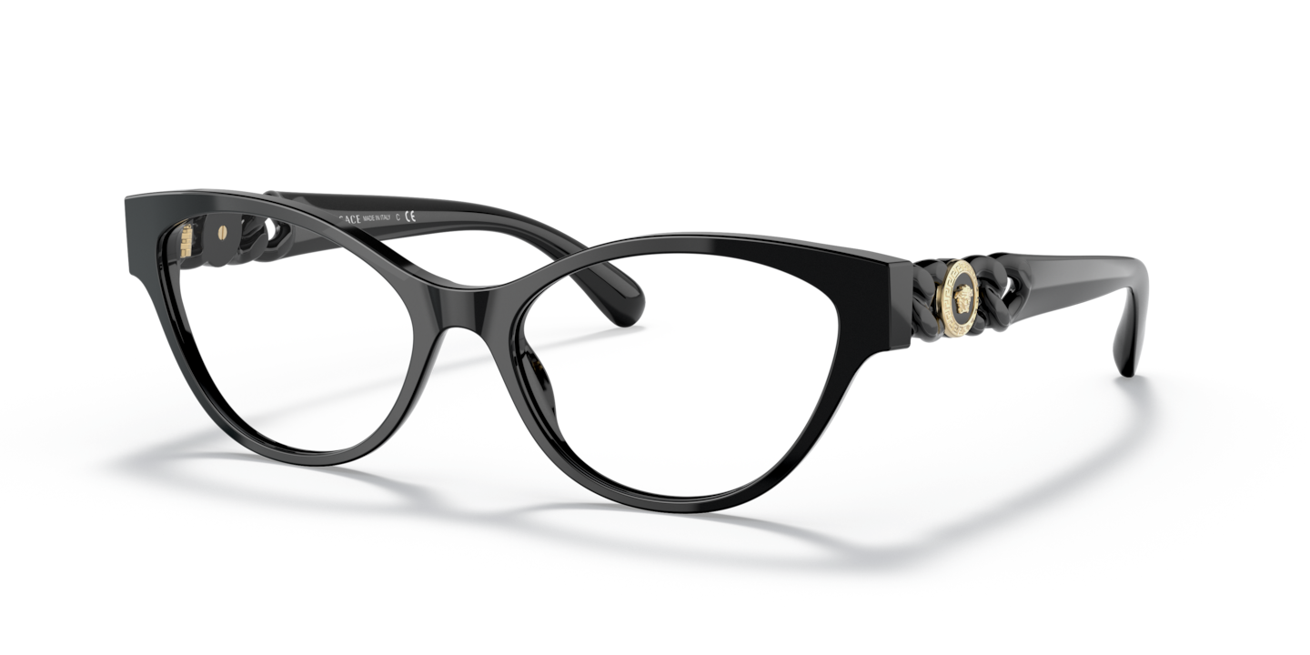 lekken Mail Patch Versace Black Eyeglasses | Glasses.com® | Free Shipping