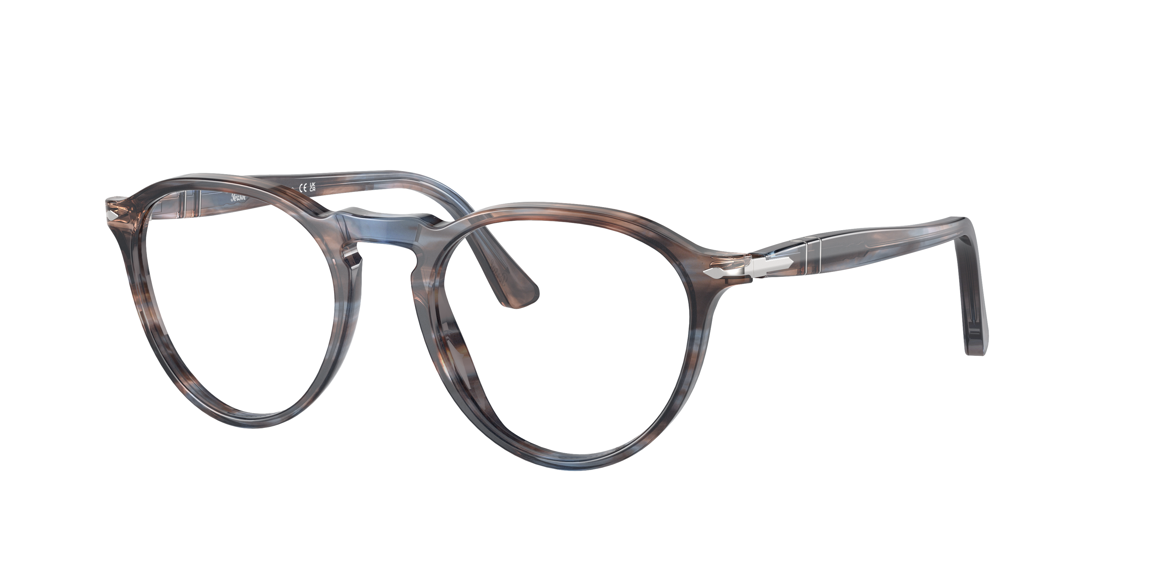 Persol PO3286V Striped Blue Eyeglasses | Glasses.com® | Free Shipping