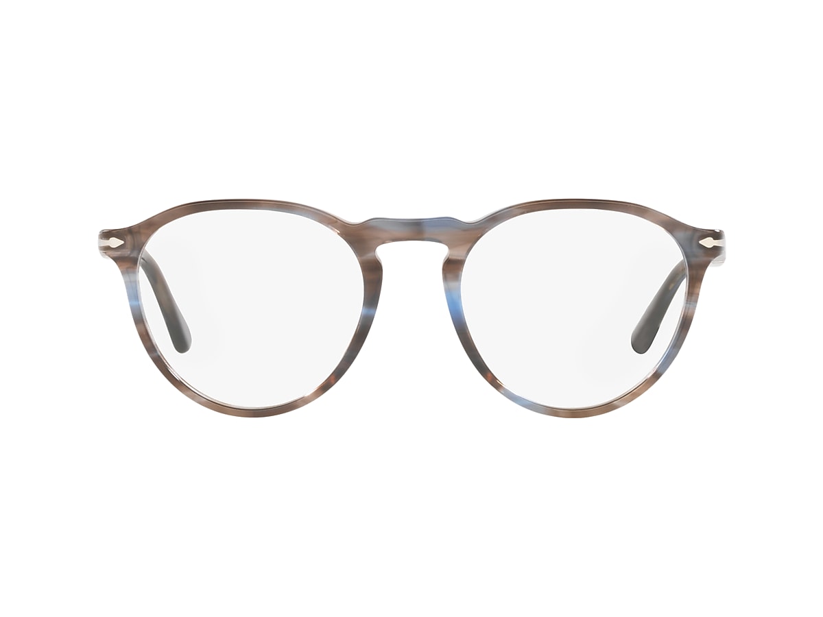 Persol Striped Blue Eyeglasses Glasses Free Shipping