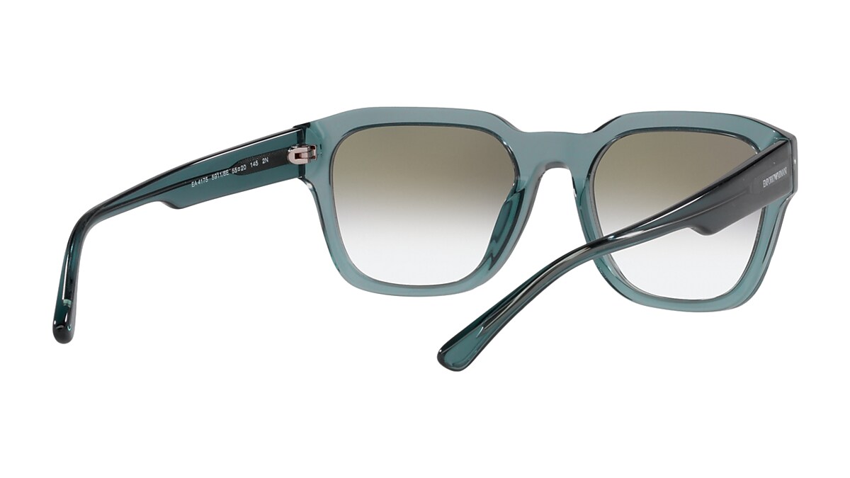 Emporio Armani Shiny Transparent Blue Sunglasses | Glasses.com 