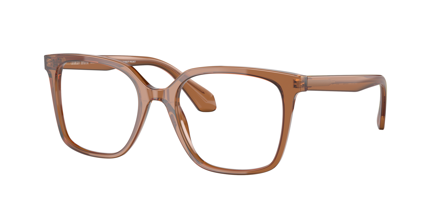 Giorgio Armani Transparent Brown Eyeglasses Glasses Free