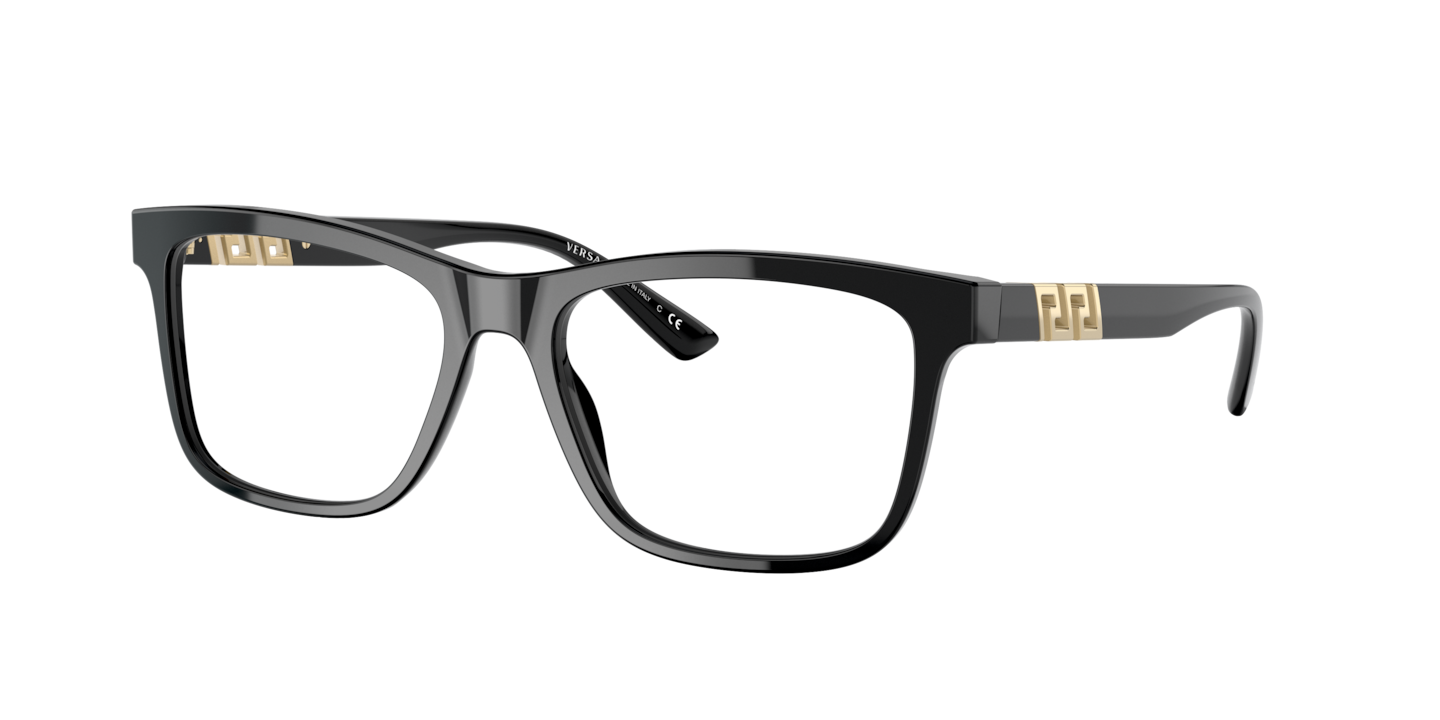 Versace VE3319 Black Eyeglasses | Glasses.com® | Free Shipping