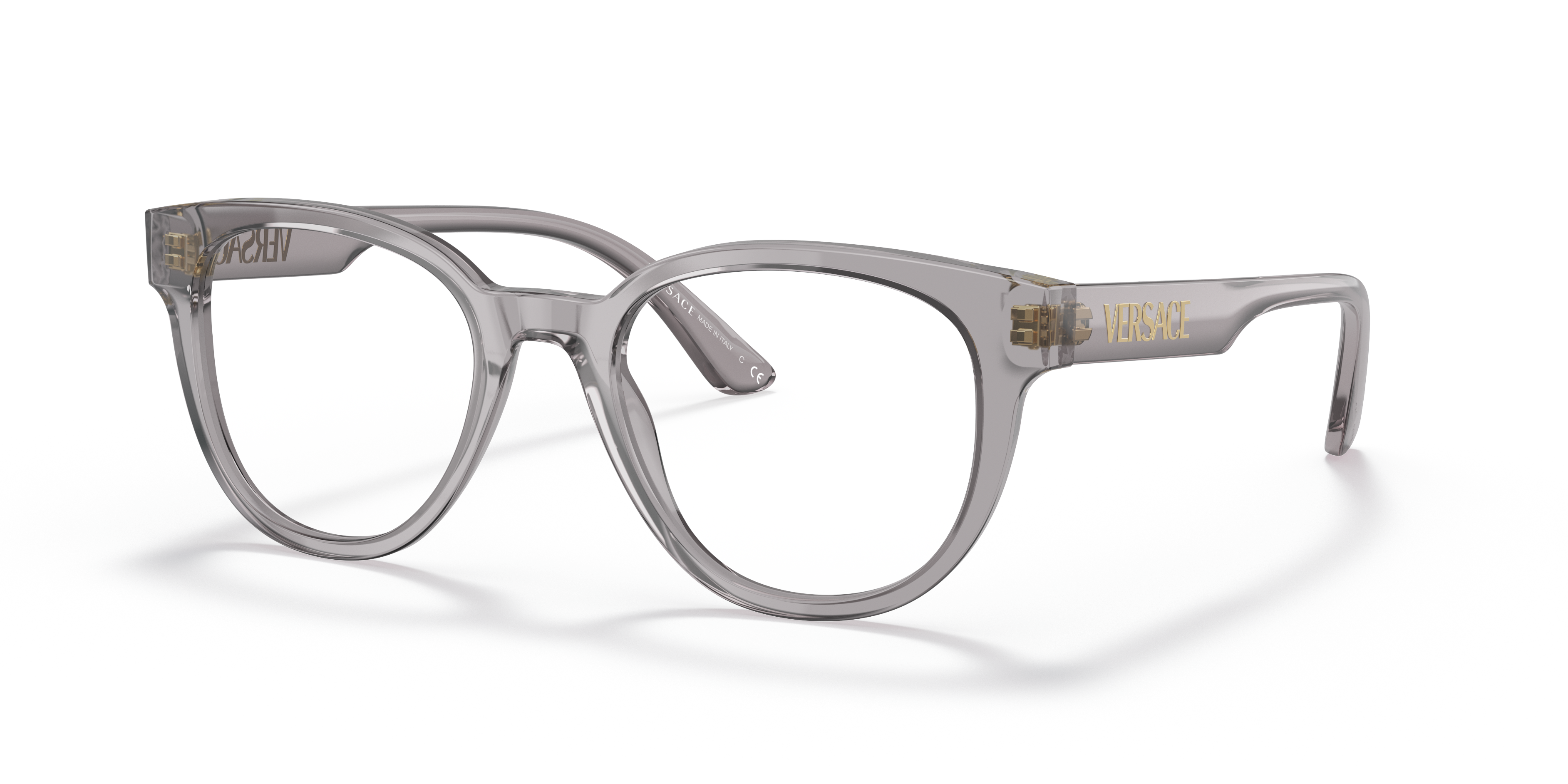 Versace Transparent Grey Eyeglasses 