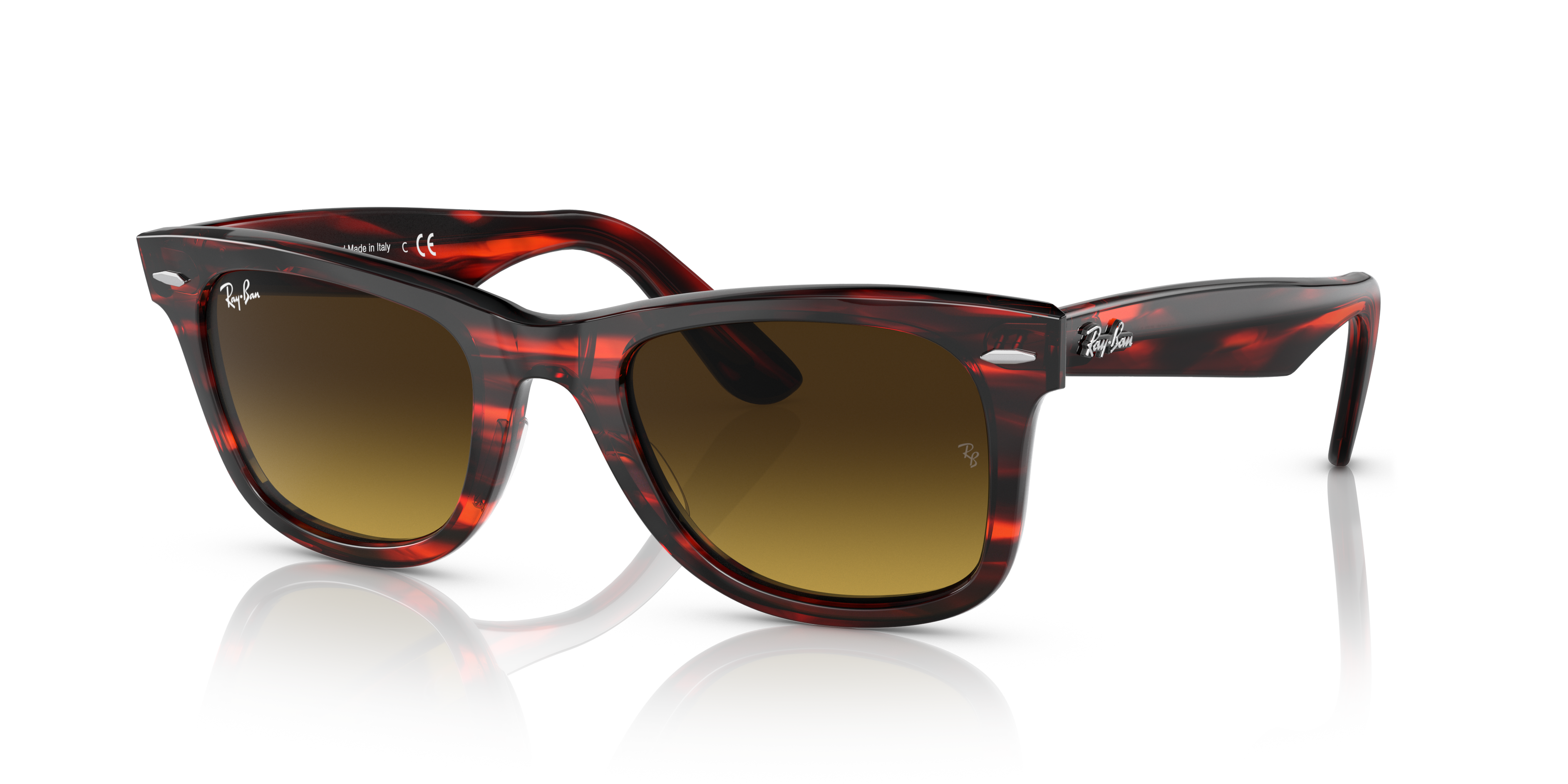 Black Browline Wrap Around Grandpa Mirrored Sunglasses with Red Gold  Sunwear Lenses - Mufasa