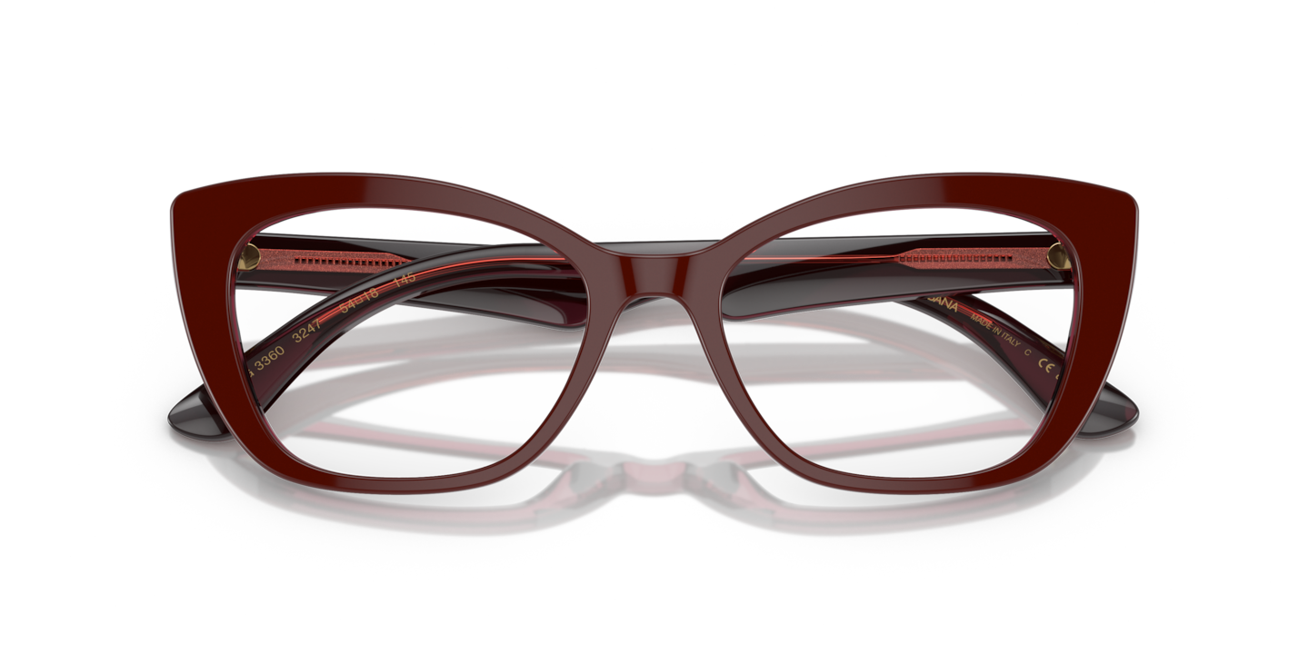 Dolce & Gabbana Bordeaux/Transparent Bordeaux Eyeglasses | Glasses 