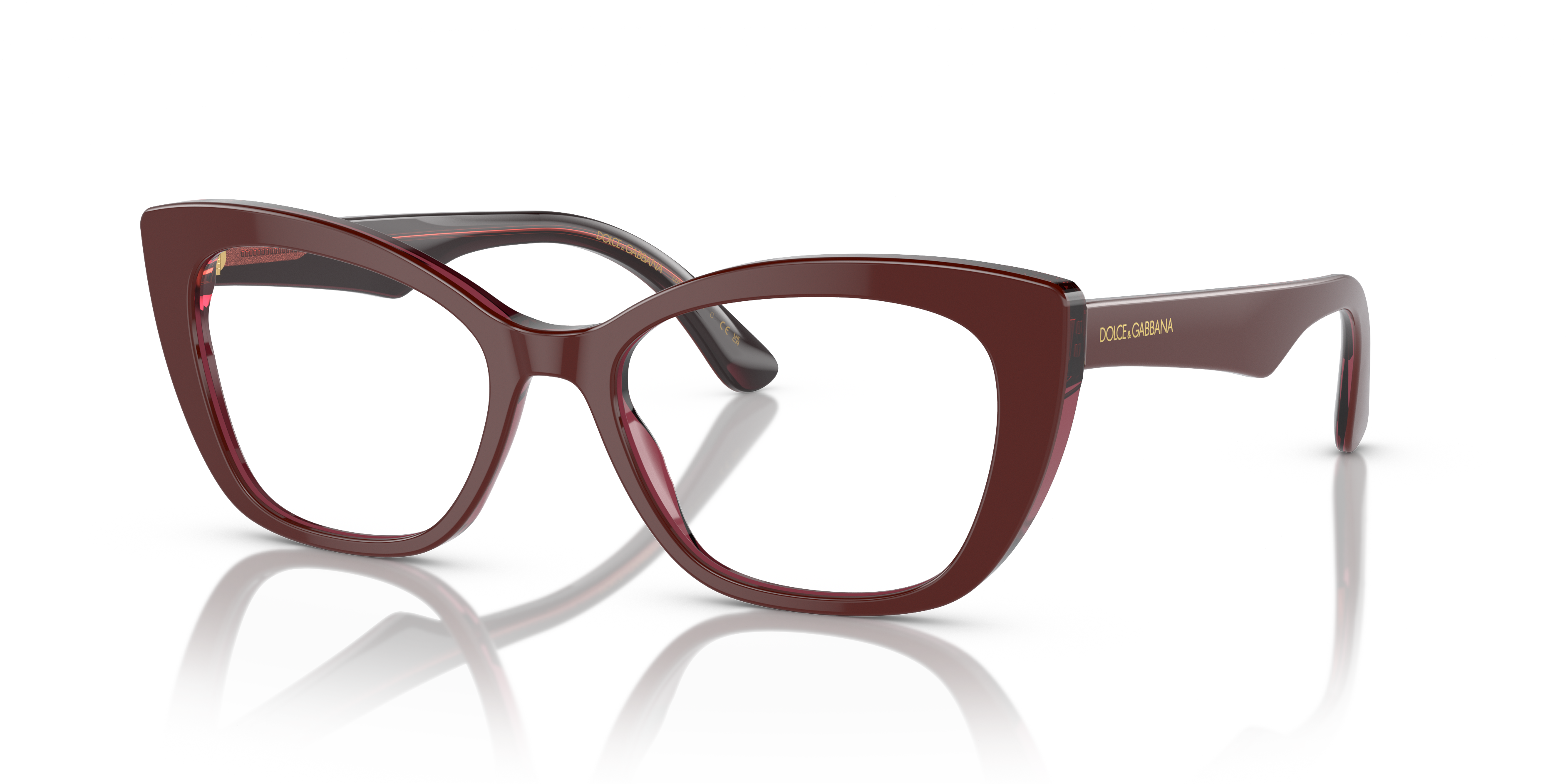 Dolce & Gabbana Unisex Dg3360 Bordeaux, Transparent Bordeaux Size: Small