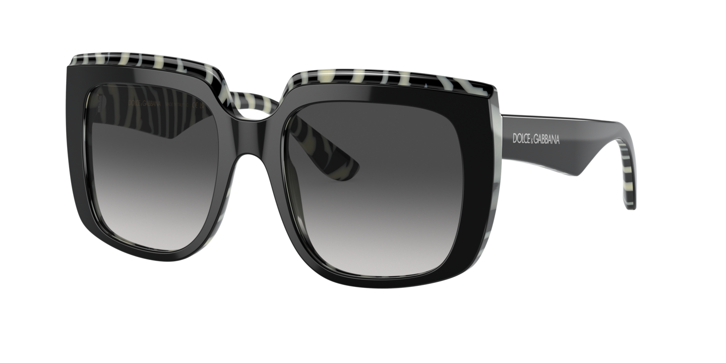 Dolce & Gabbana Top Black On Zebra Sunglasses | Glasses.com 