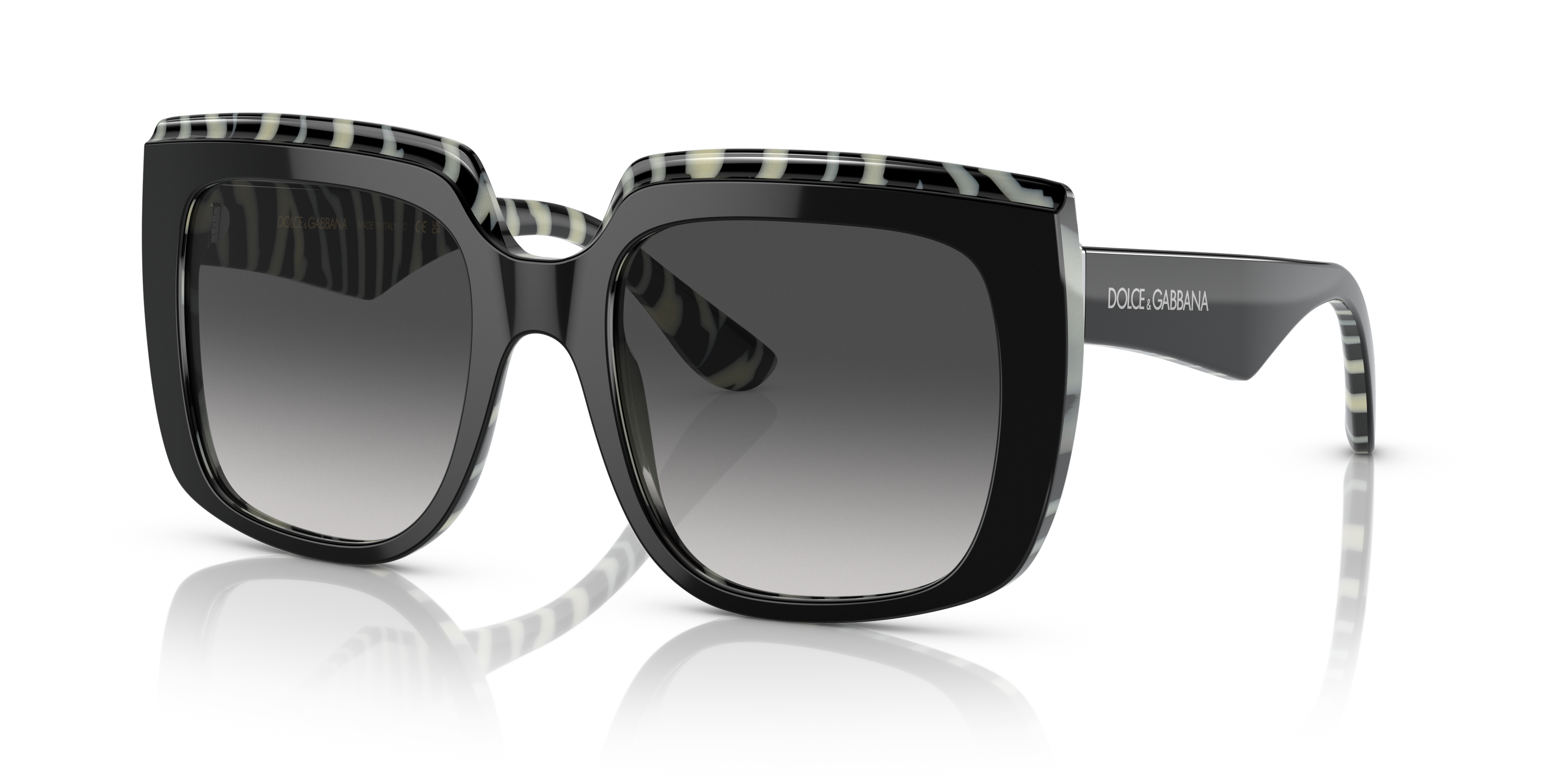 Dolce & Gabbana Unisex Dg4414 Top Black On Zebra Size: Standard