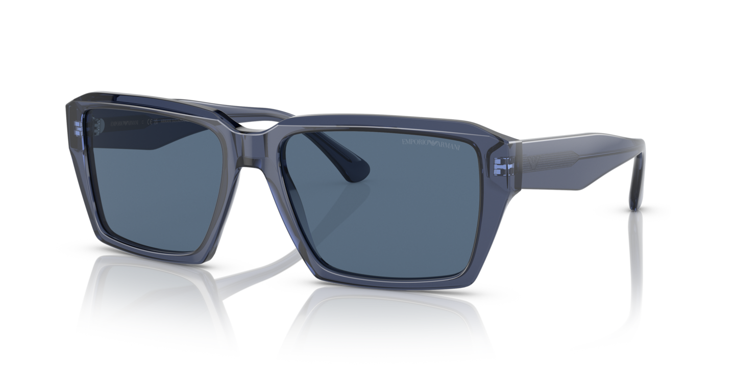 Emporio Armani Shiny Transparent Blue Sunglasses ® | Free  Shipping