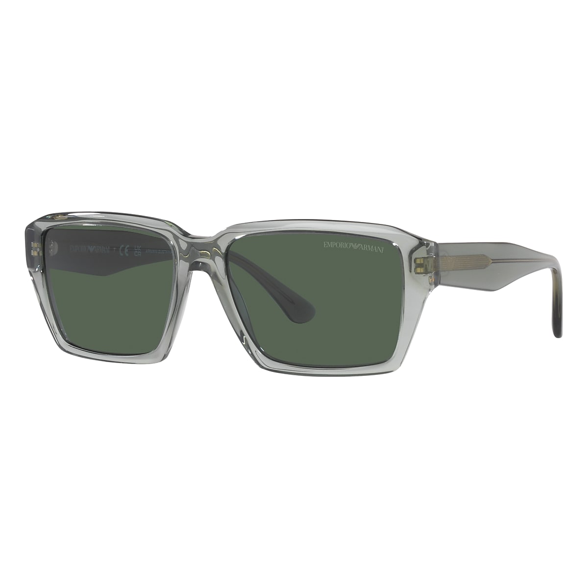 Emporio Armani Shiny Transparent Green Sunglasses Glasses