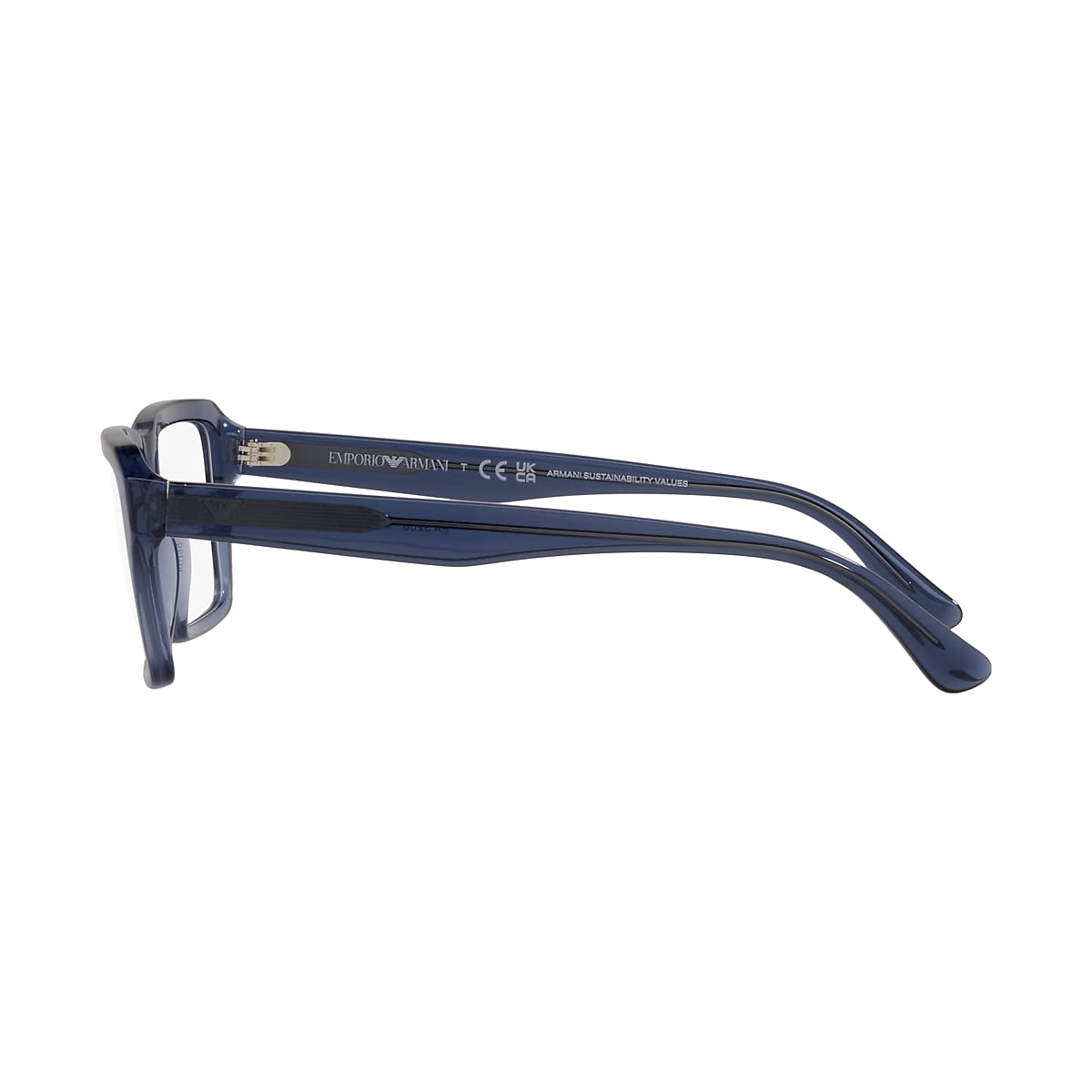 Emporio Armani Shiny Transparent Blue Eyeglasses ® | Free  Shipping