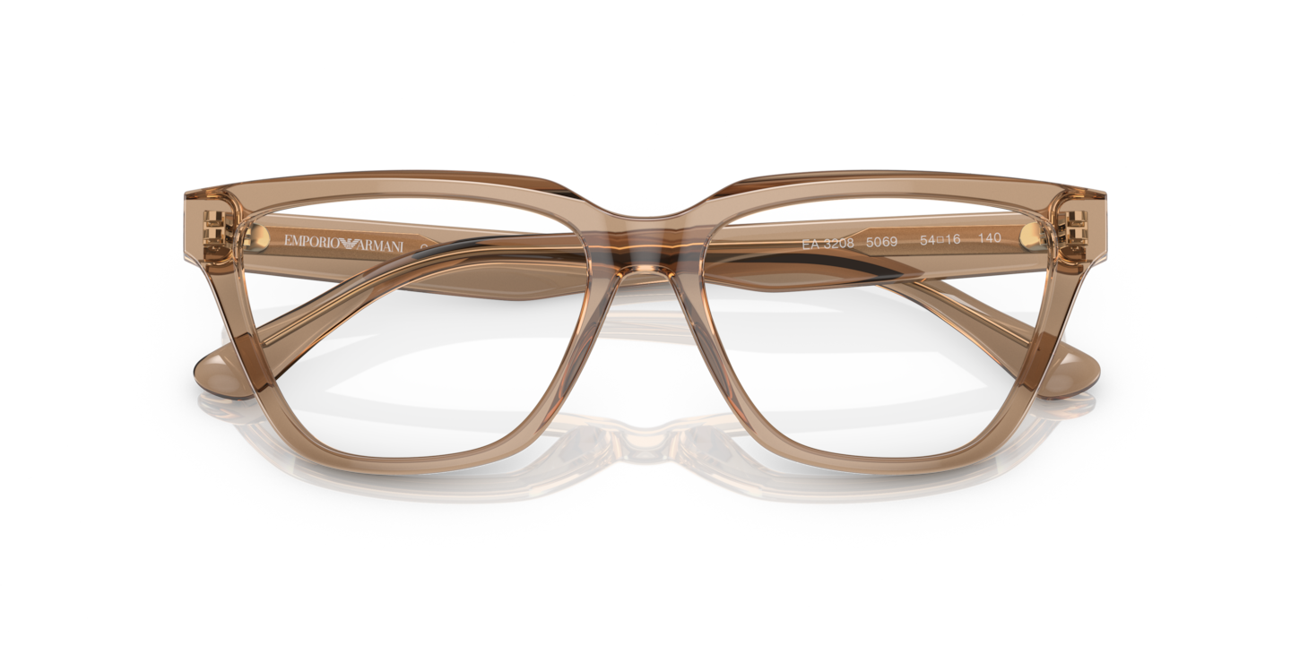 Emporio Armani Shiny Transparent Brown Eyeglasses Glasses