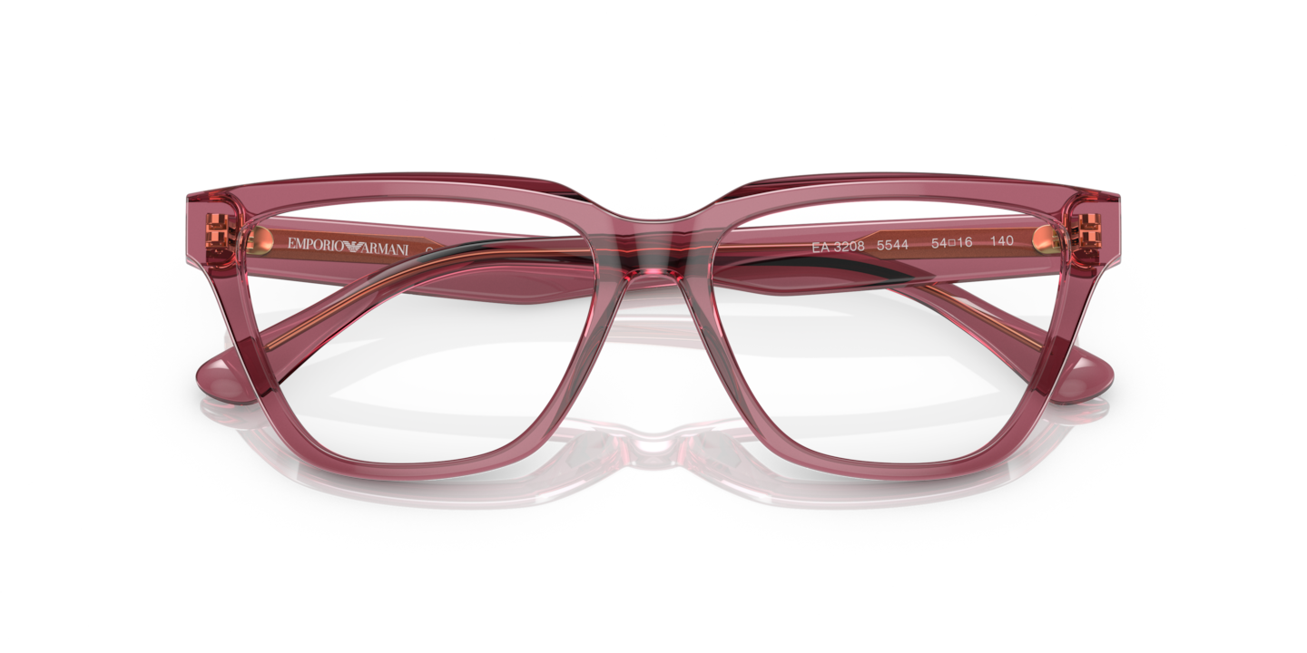Emporio Armani Shiny Transparent Pink Eyeglasses ® | Free  Shipping