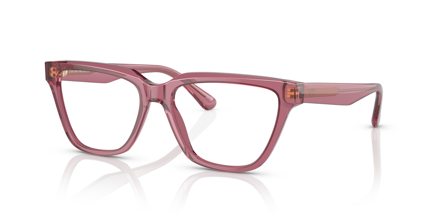 Emporio Armani Shiny Transparent Pink Eyeglasses Glasses