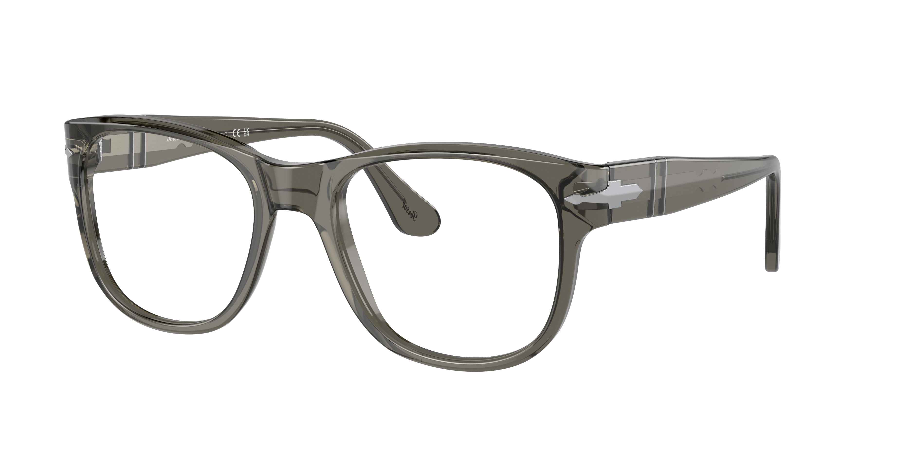 Persol PO3312V Transparent Taupe Gray Eyeglasses | Glasses.com® | Free ...