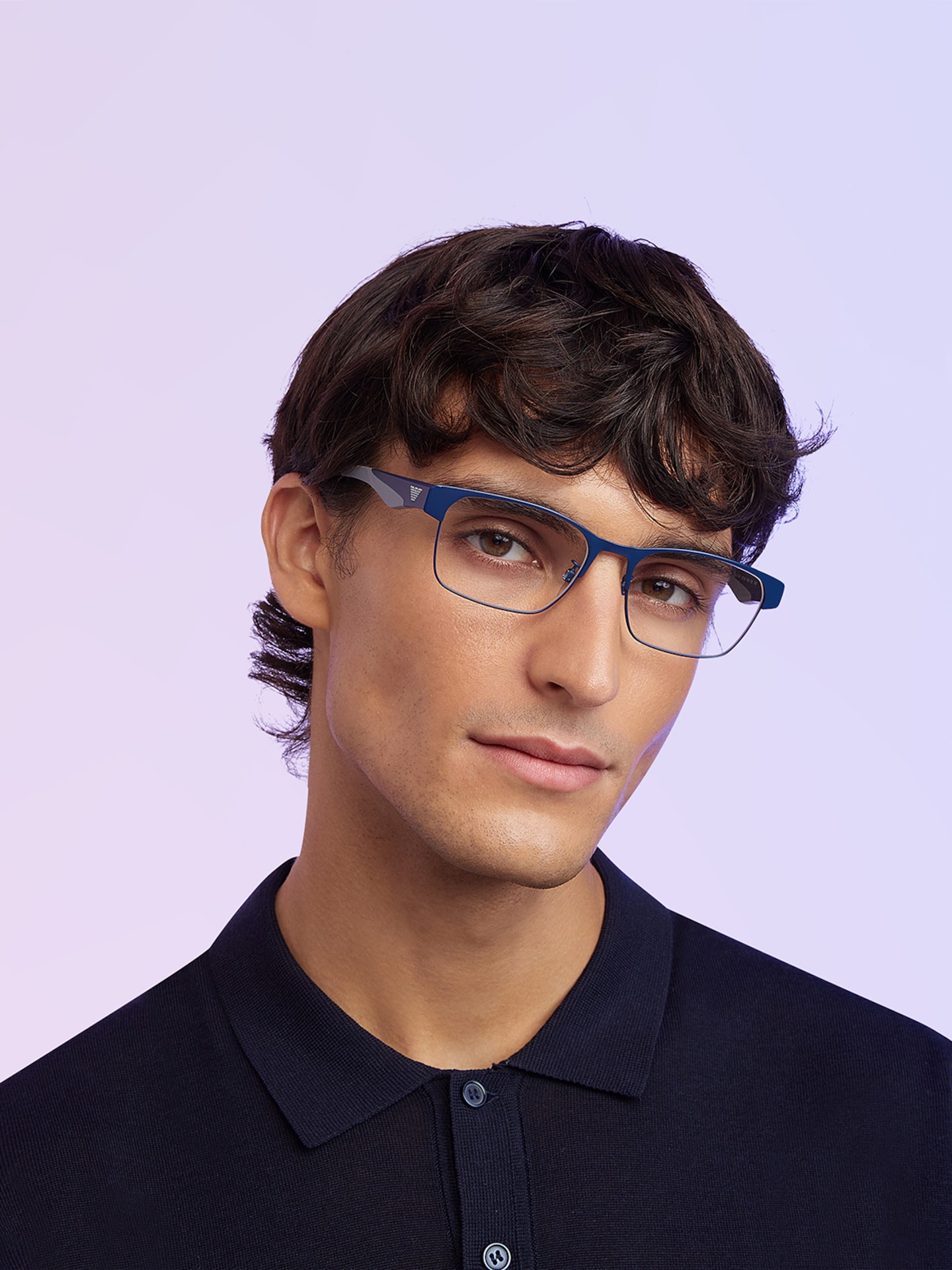 Emporio Armani Matte Blue Eyeglasses | Glasses.com® | Free Shipping