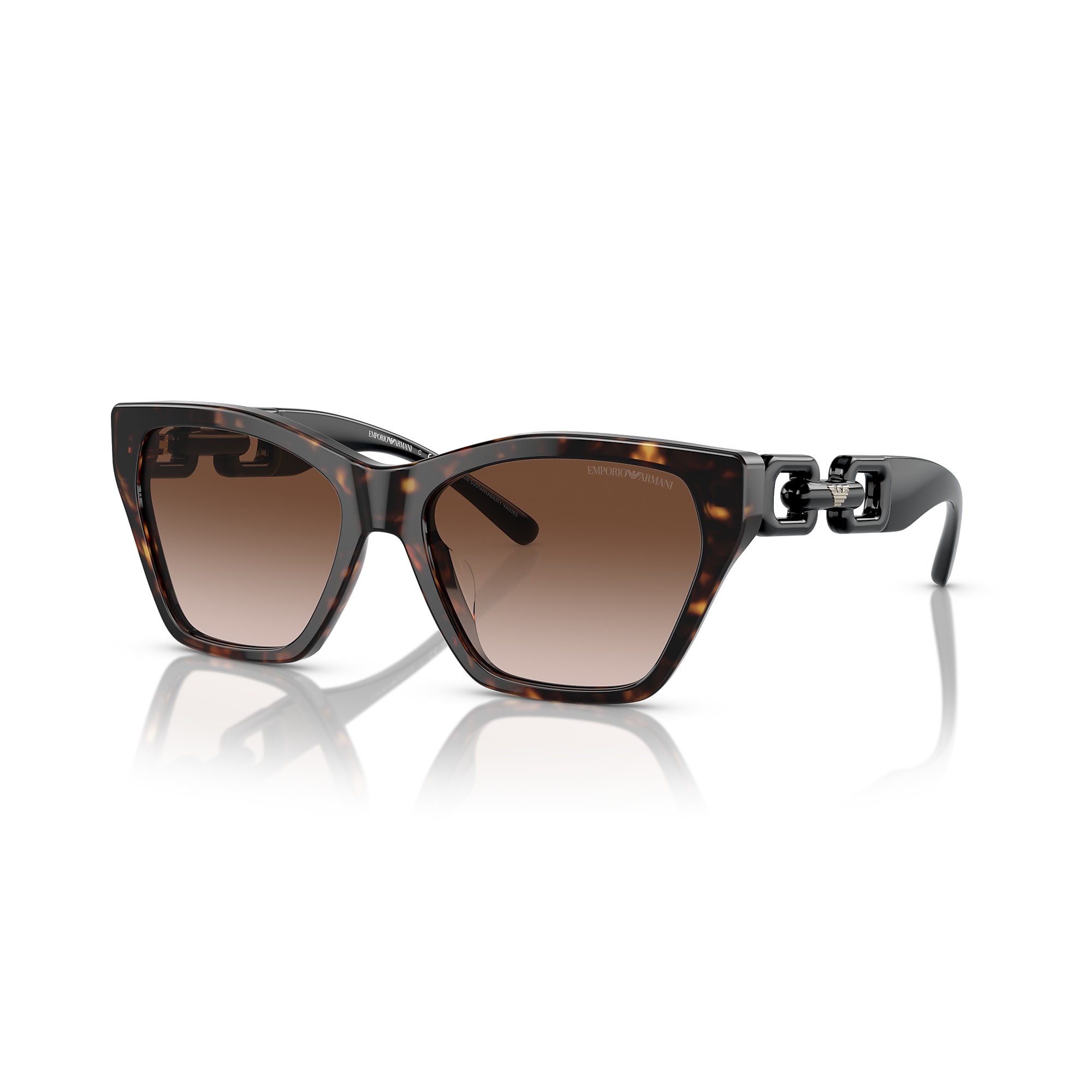 Emporio Armani Shiny Havana Sunglasses | Glasses.com® | Free Shipping