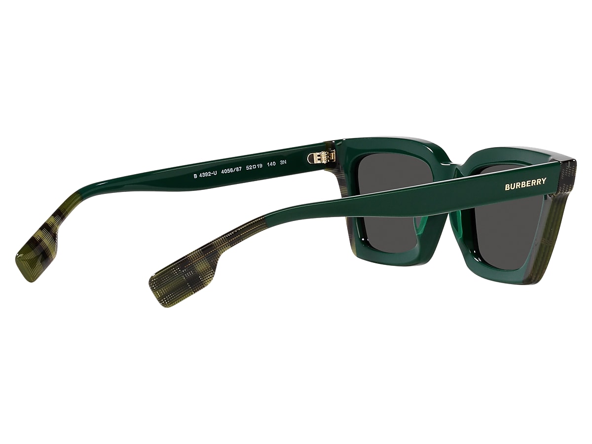 Burberry Green Check Green Sunglasses Glasses Free Shipping