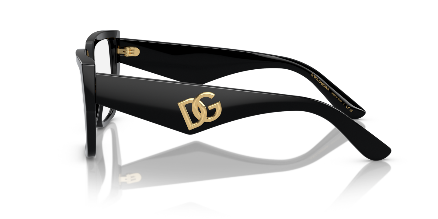 Dolce & Gabbana DG3376B Oversized Black Strass Frames – Designer