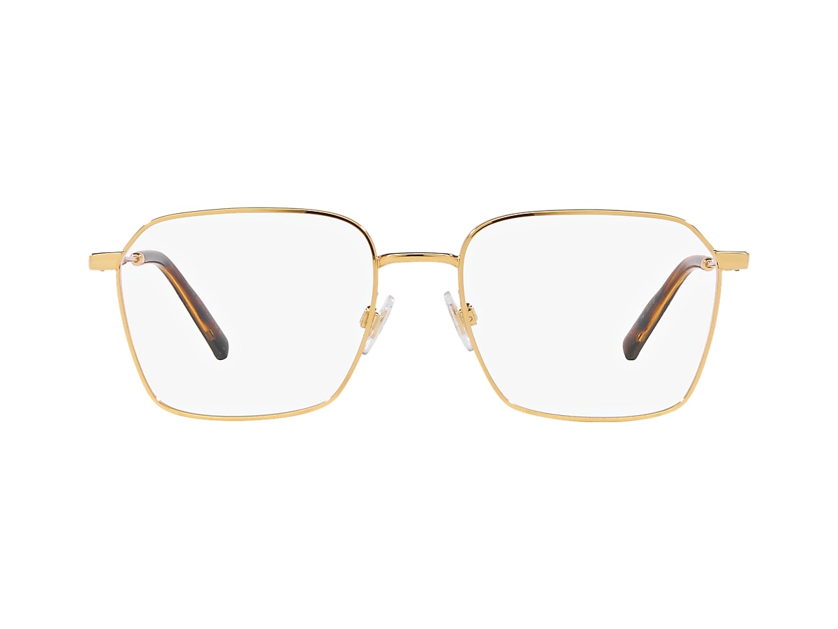 Square gold hot sale frame glasses