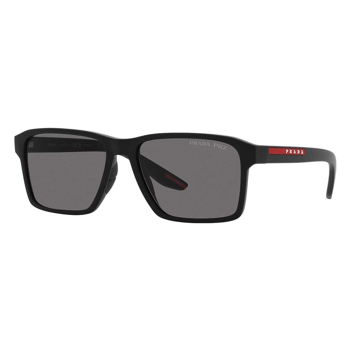 Hende selv Interpretive Doven Prada Linea Rossa Black Rubber Sunglasses | Glasses.com® | Free Shipping