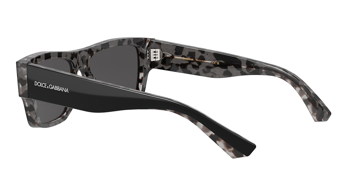 Dolce & Gabbana Black On Grey Havana Sunglasses | Glasses.com 