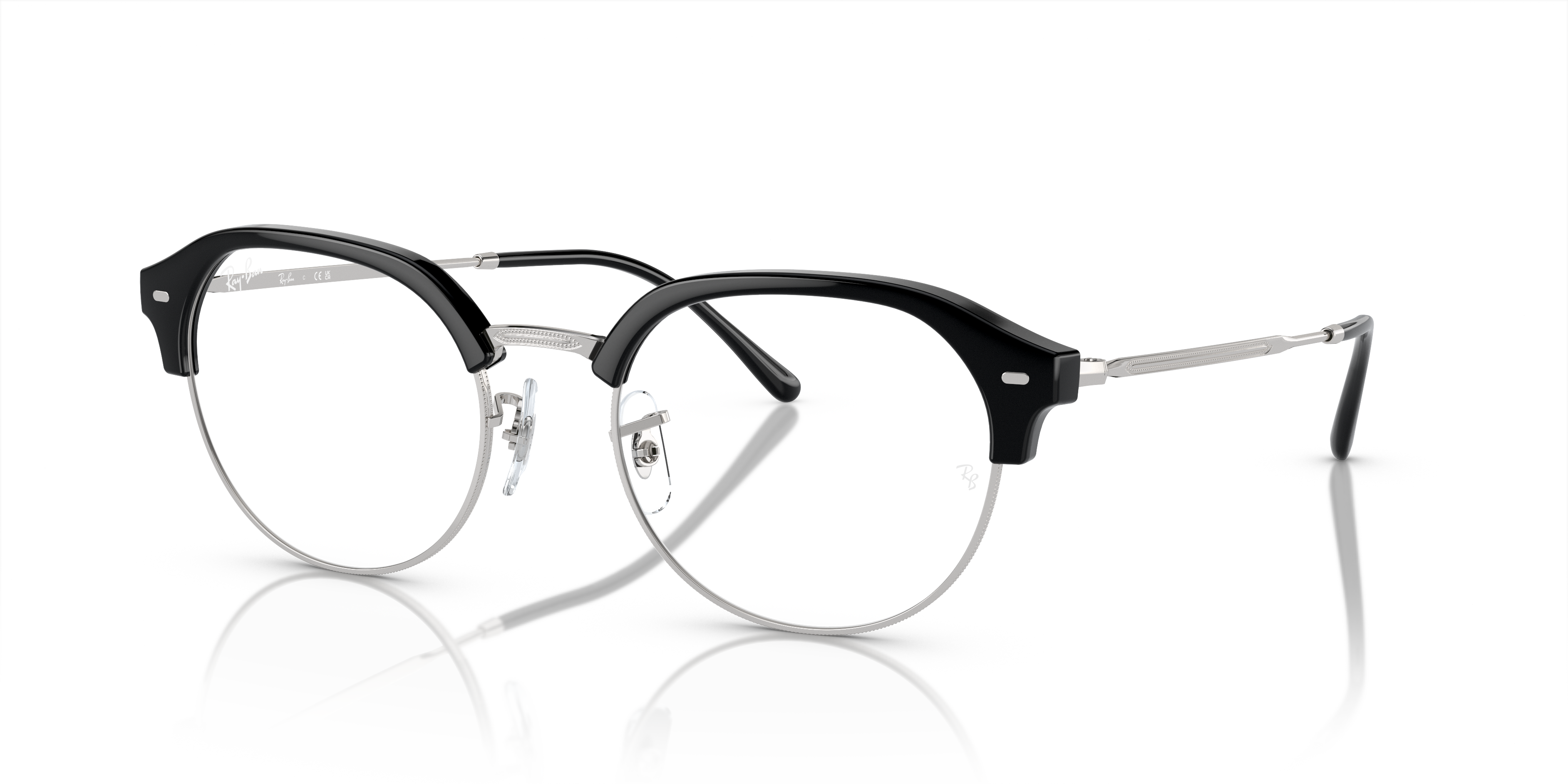 Ray-Ban Unisex Rx7229 Black On Silver Size: Extra Large -  0RX7229