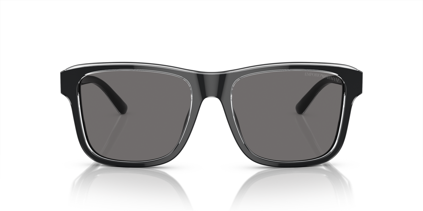 Emporio Armani Shiny Black/Top Crystal Sunglasses | Glasses.com 