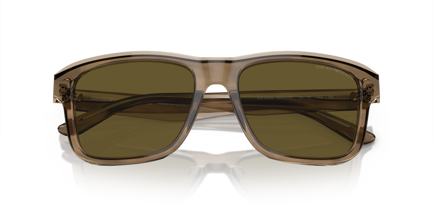 Emporio Armani Shiny Green/Top Brown Sunglasses | Glasses.com 