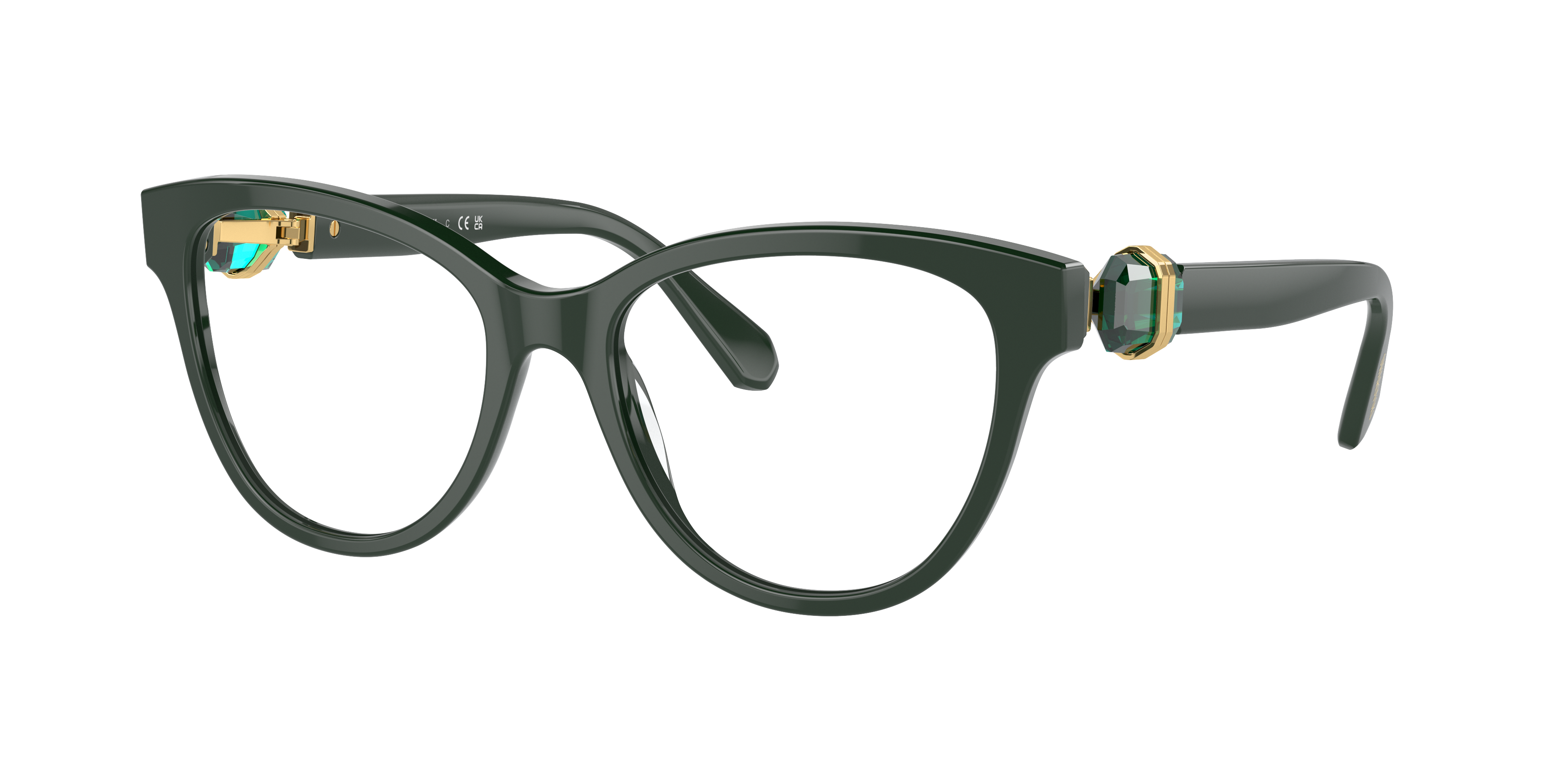 Swarovski SK2004 Dark Green Eyeglasses | Glasses.com® | Free Shipping