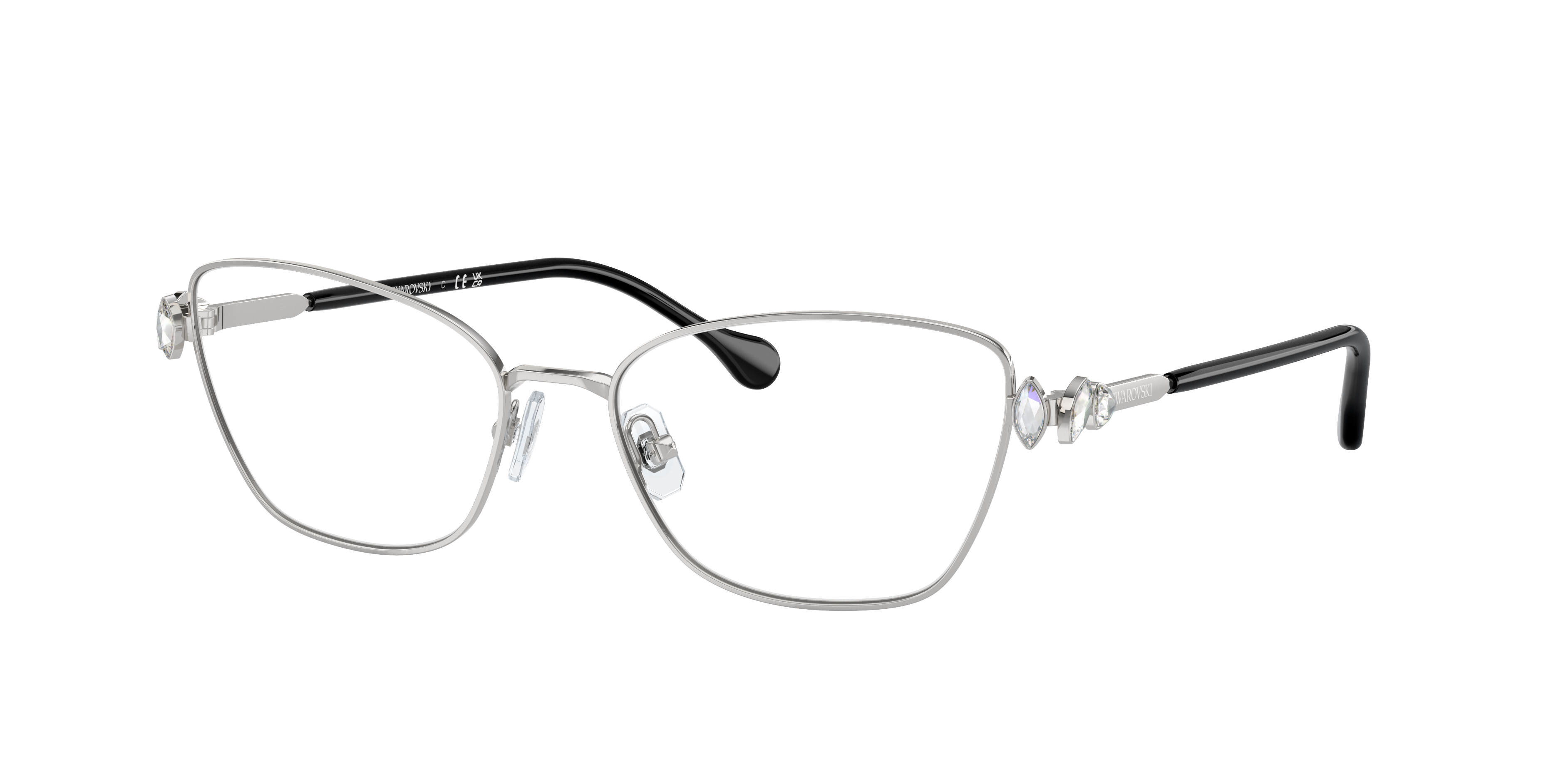 Swarovski SK1006 Silver Eyeglasses | Glasses.com® | Free Shipping