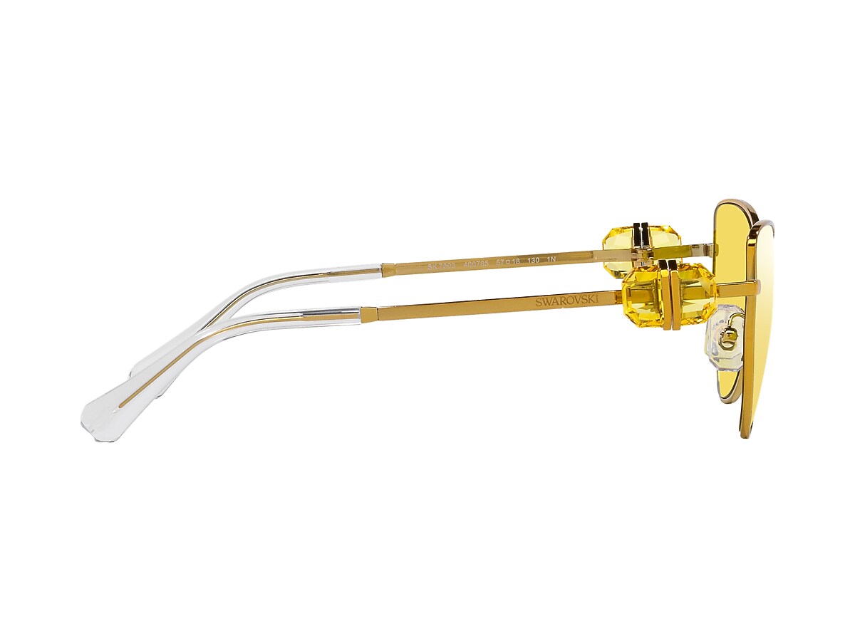 サングラス SWAROVSKI Woman Sunglasses Yellow Gold 0SK7021D 40132Q Swarovski 0sk7021d Sunglasses | italist