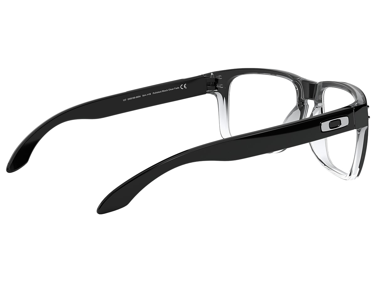 Oakley Polished Black Clear Fade Eyeglasses | Glasses.com® |