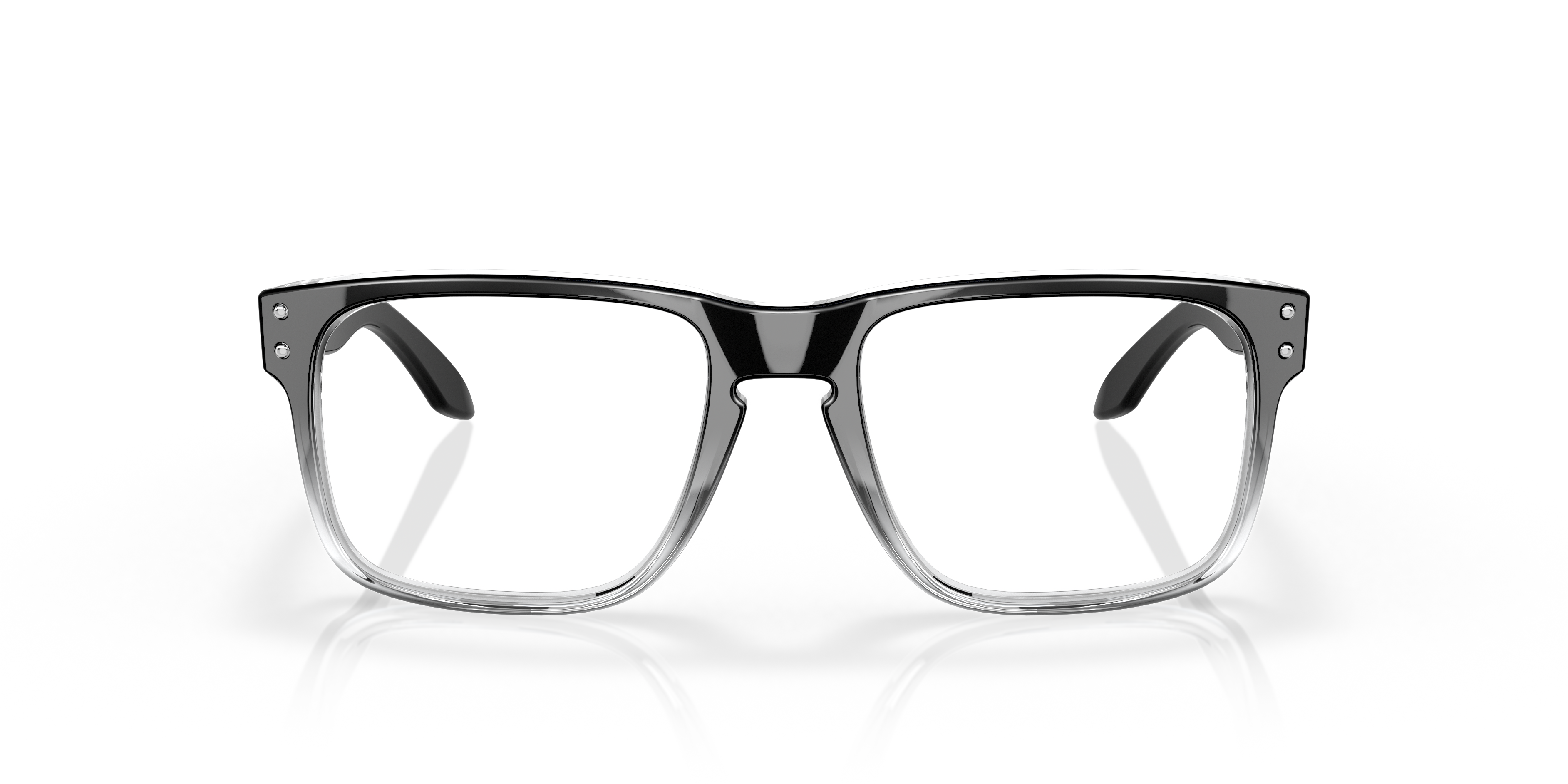 Oakley Polished Black Clear Fade Eyeglasses | Glasses.com® | Free Shipping