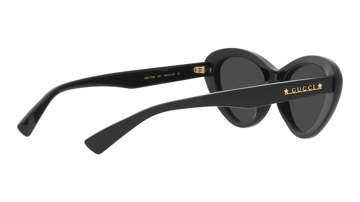 gucci black classic logo cat eye sunglasses