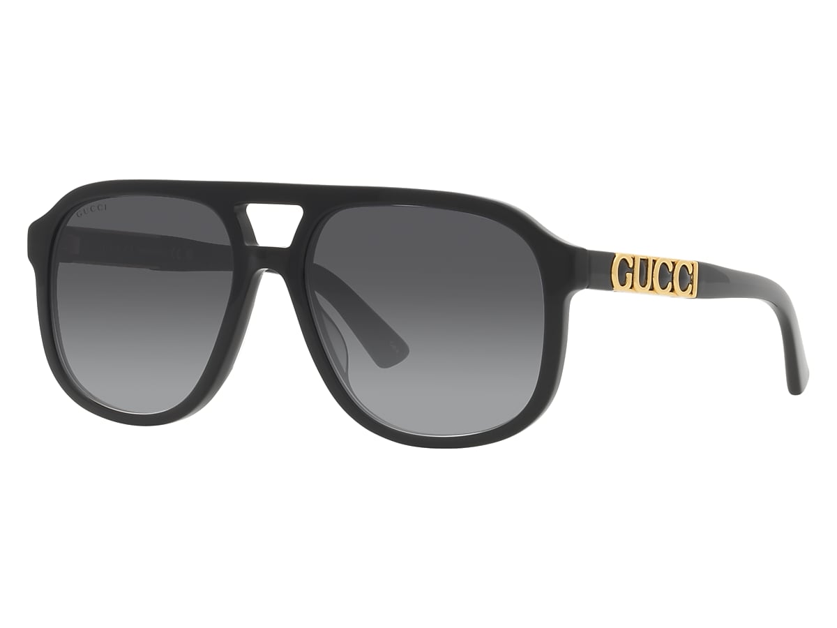 Amazon.com: Gucci Pilot Sunglasses GG1188S 002 Black 58mm
