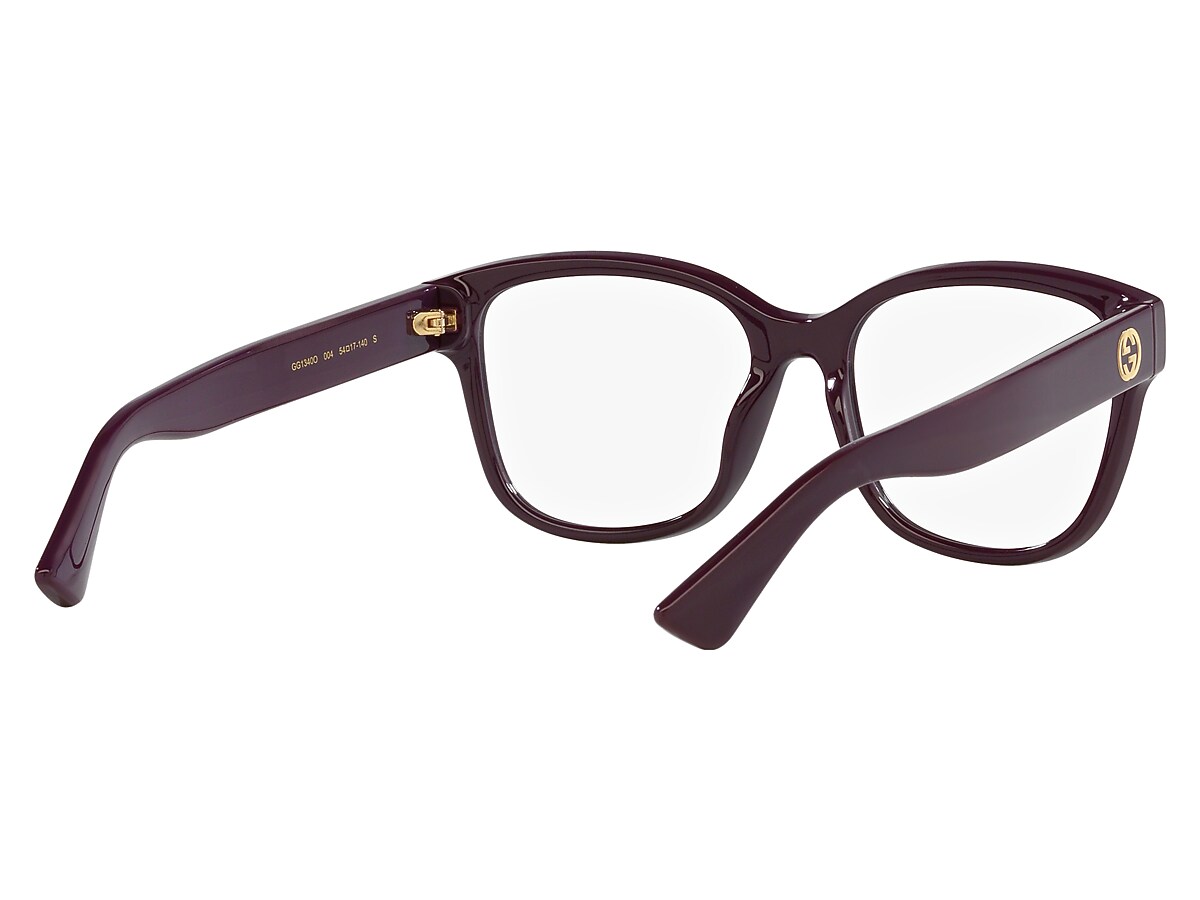 メガネ GUCCI Gucci - GG1341O - 004 BURGUNDY BURGUNDY TRA Gucci GG1341O 004 Glasses - US