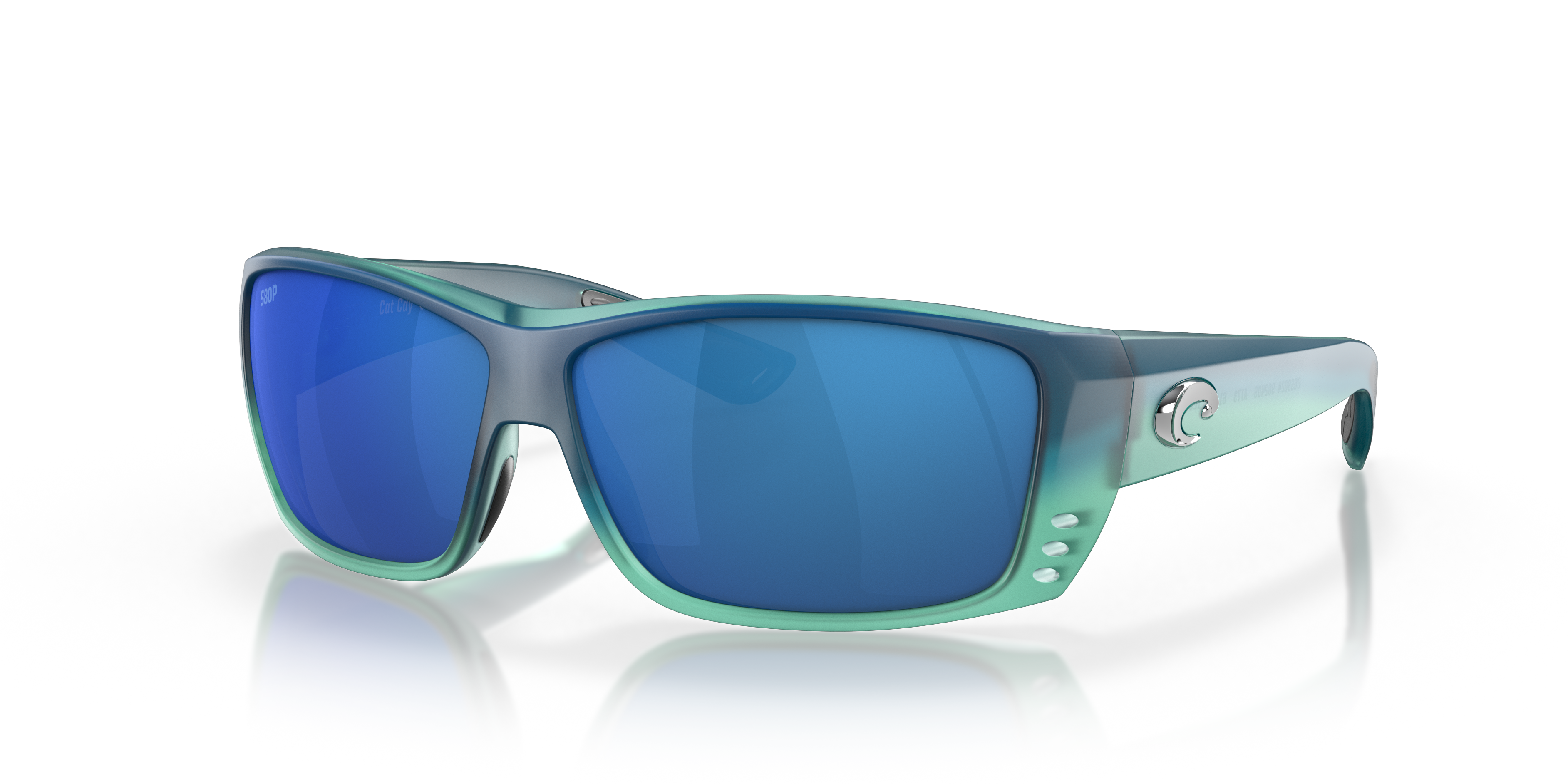 Costa Del Mar Cat Cay Polarized Sunglasses Blackout / Blue Mirror